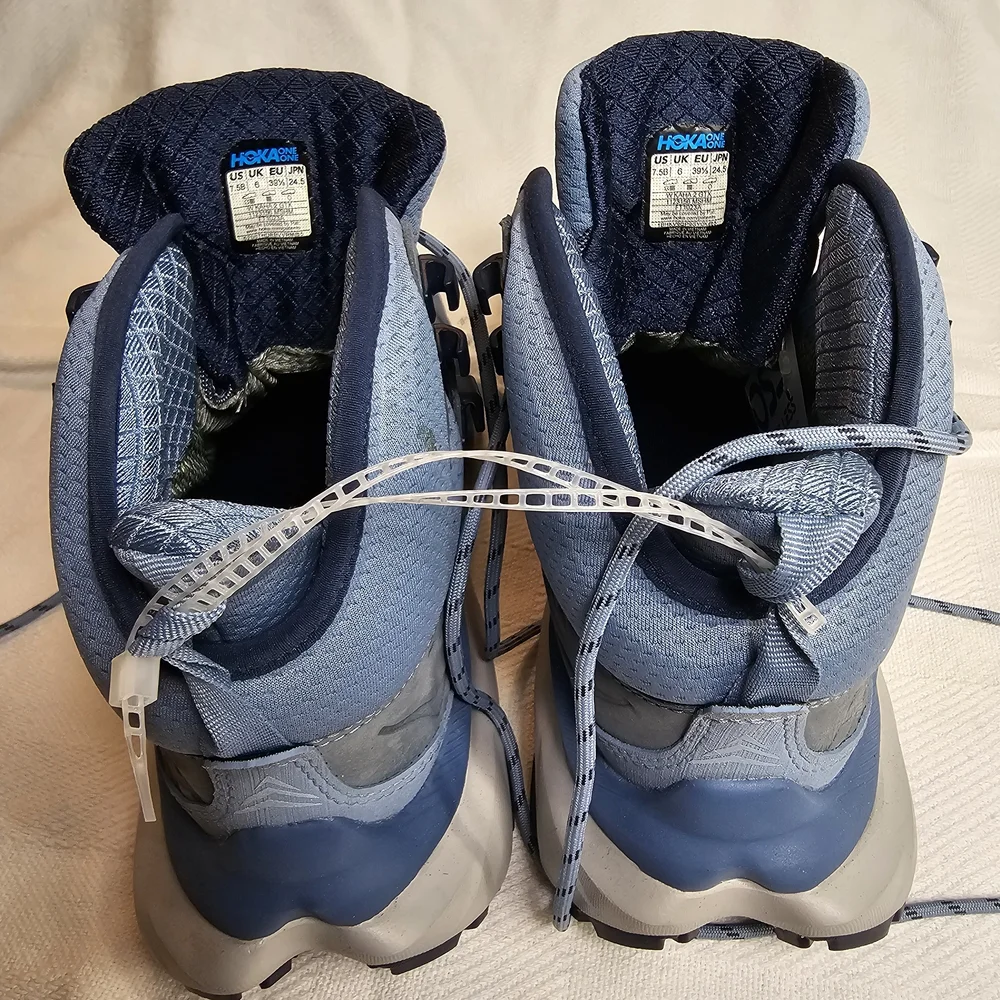 Hoka Gray and Blue Trail Boots - Picture 2 of 8